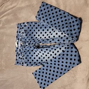 LEVIS girls super skinny polka dot jeans size 12 reg blue